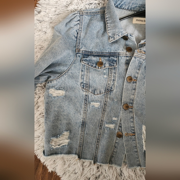 Mono B Puffed Cropped Denim Jacket - Picture 12 of 12